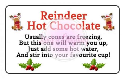 Reindeer Hot Chocolate Rectangle Stickers Labels4everything