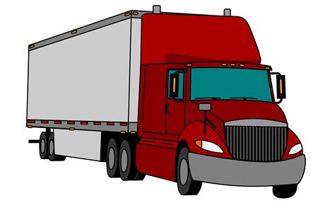 Red Clipart Semi Truck Red Semi Truck Transparent Free For Download On