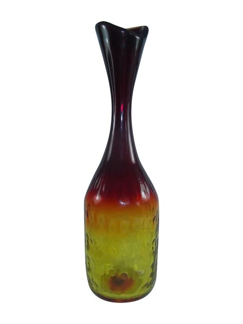 Mid Century Modern Amberina Glass Vase Vase Glass Vase Vintage Art Glass