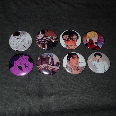 Bl Yaoi Anime Pins Set Of 8 Anime 8 Pins Manga Pinsweebtoon Etsy