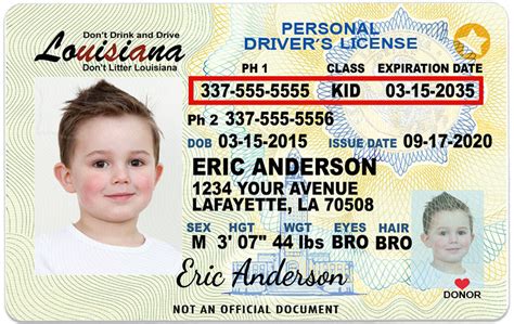 Louisiana Kid Driver License For Children Under 12 1 Cute Pooch