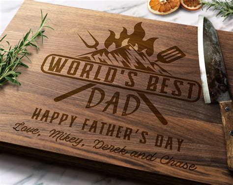 Fathers Day Cutting Board T For Dad 1 Dad Personalized Etsy
