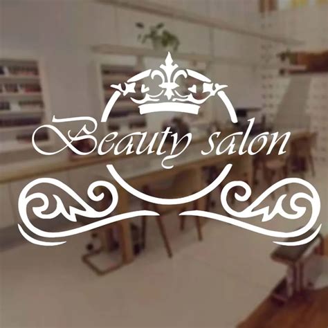 Beauty Salon Sign Wall Sticker Fashion Make Up Hair Spa Salon Window