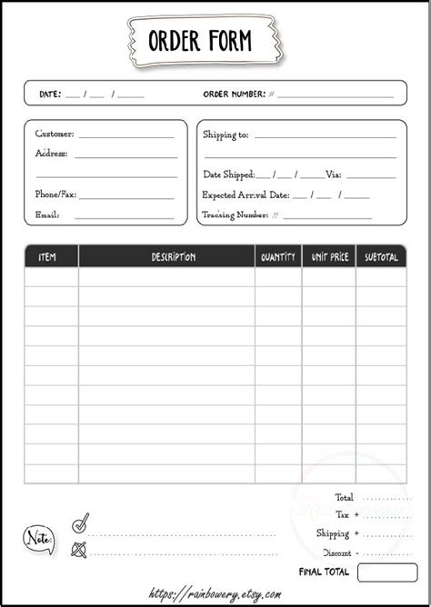 Have job applicants type their information online into this application form template. Order Form Template Printable Small Business Order Form ...