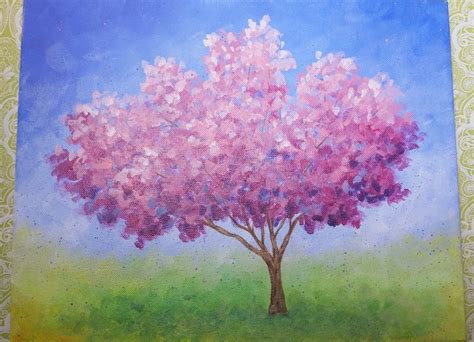 Easy Impressionist Cherry Blossom Tree Live Full Acrylic Painting