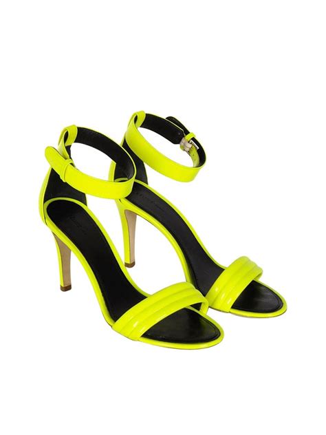 Louise Paris Celine High Heel Bright Neon Yellow Patent Leather Ankle