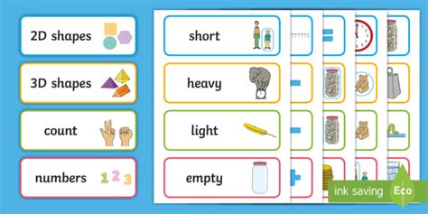 👉 Early Years Maths Vocabulary Word Cards Teacher Made
