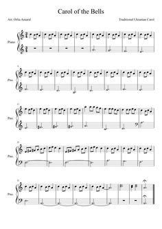 chorus f bbm i want you to know that i'm never leaving ab db cause i'll miss the snow 'till death we'll be freezing f bbm yeah you are my home, my home for all seasons. Carol of the Bells: Advanced piano solo sheet music ...