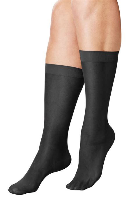 Comfort Choice Womens Plus Size 3 Pack Knee High Compression Socks