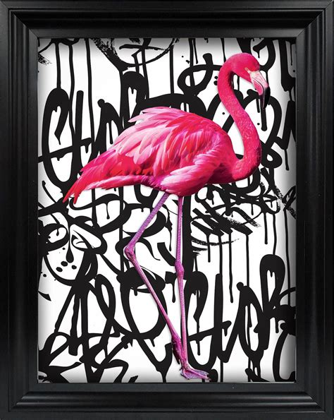 Flamingo Art Print Urban Art Handmade Wall Art Flamingo Etsy