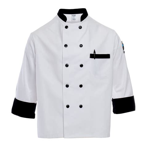 Executive White Chef Coat With Black Trim Chef Duds