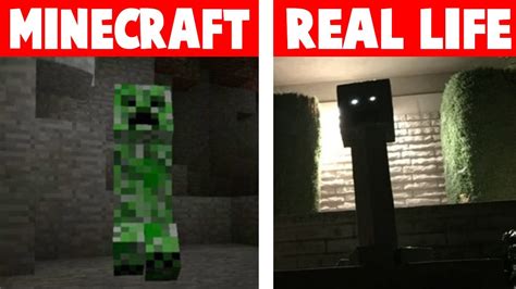 Minecraft Vs Real Life Minecraft In Het Echt Youtube