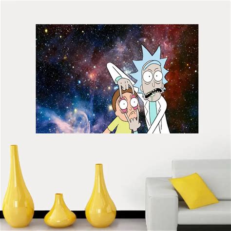 Hot Sell Rick And Morty Poster Fabric Silk Cloth Poster For Home