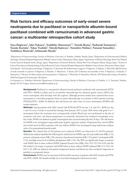 Pdf Risk Factors And Efficacy Outcomes Of Early Onset Severe