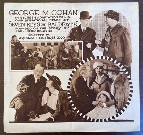 1917 Seven Keys To Baldpate George M Cohan Rare Mystery Silent Film Mo Vintage Menu Mania