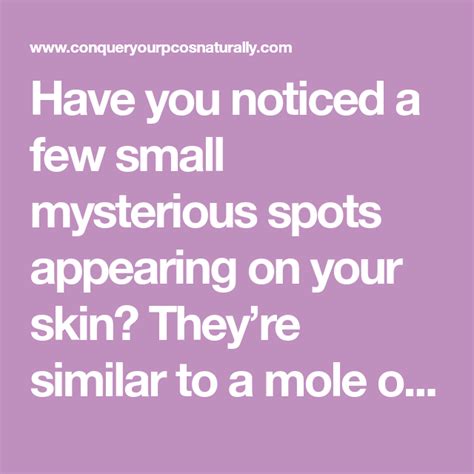 Have You Noticed A Few Small Mysterious Spots Appearing On Your Skin