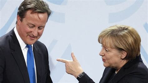 Cameron Merkel Promise To Work Together On Euro Disagreement