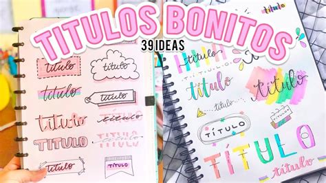 39 Titulos Bonitos Y Faciles Para Tus Apuntes Sin Lettering