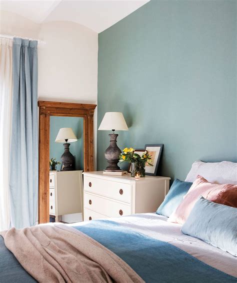 31 Dormitorios Decorados En Azul Con Pintura Papel Pintado Textiles