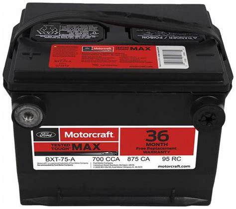 Motorcraft Tested Tough Max Battery Group Size 75 Bxt75a Oreilly