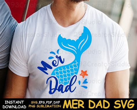 Mer Dad Svg Mermaid Dad Svg Funny Mermaid T Idea For Father Etsy