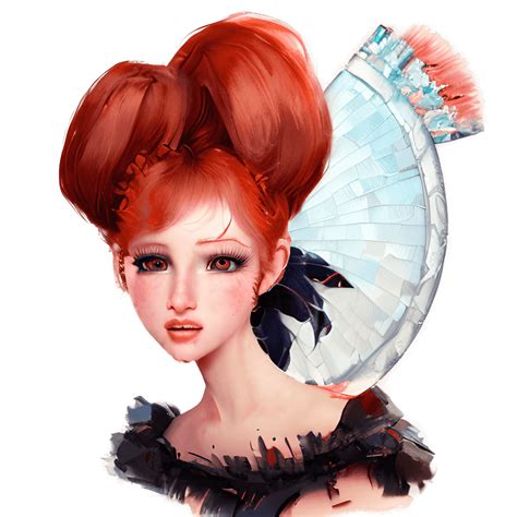 Beautiful Red Haired Burlesque Dancer With Fan · Creative Fabrica