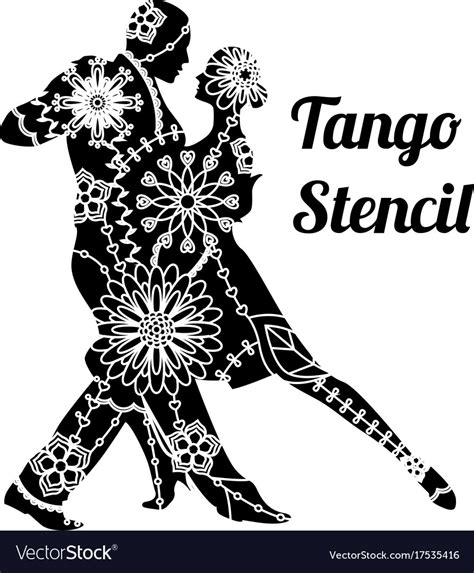 Tango Stencil Royalty Free Vector Image Vectorstock