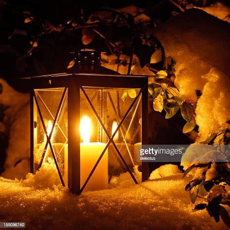 Snow Lantern Candle Photos And Premium High Res Pictures Getty Images