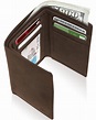 Trifold Wallets For Men RFID - Leather Slim Mens Wallet With ID Window ...