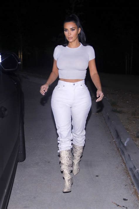 Kim Kardashian Wears A Crop And Denim As She Heads Out For Dinner In