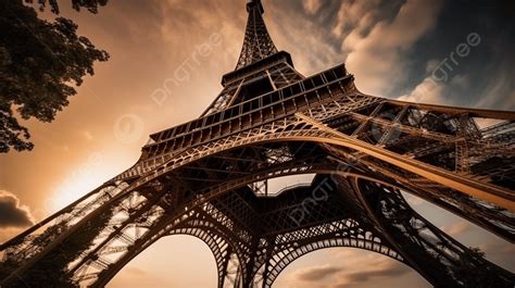 The Eiffel Tower Is Very Beautiful At Sunset Background Eiffel Tower