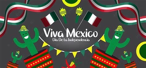 Happy Mexico Independence Day With Dark Grey Gradient Mexico