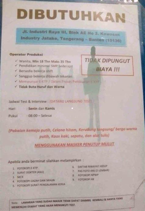 Silahkan komen, atau inbox kami. Lowongan Kerja PT Strawland Kawasan Jatake Tangerang 2020 ...