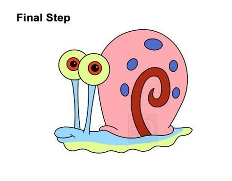 How To Draw Gary The Snail Spongebob Squarepants Video And Step By Step