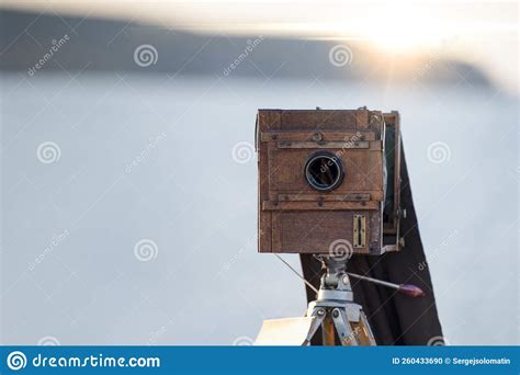 Old Wooden Camera Old Camera On A Tripod Stock Photo Image Of Studio
