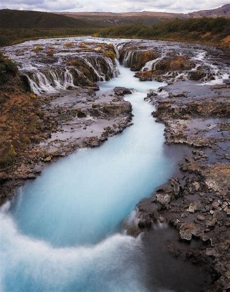 Beautiful Bruarfoss Waterfall Iceland Stock Photo Image Of