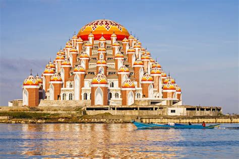 The Beautiful 99 Domes Mosque In Makassar Indonesia Stock Image