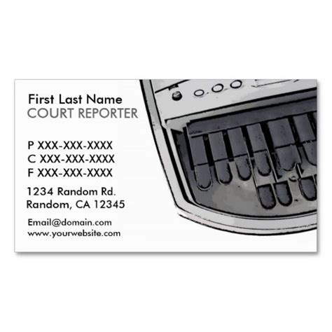 Simple White Black Court Reporter Business Cards Zazzle Court