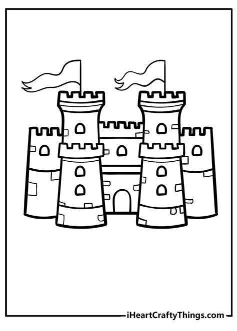 Simple Sand Castle Coloring Pages