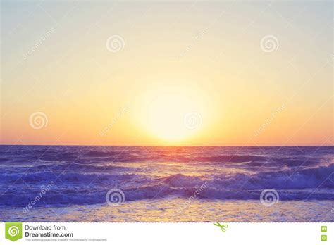Abstract Ocean Seascape Waves Evening Sunset Sunrise Vintage Filter