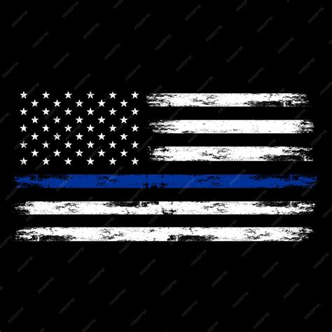 Premium Vector American Flag American Police Flag Thin Blue Line