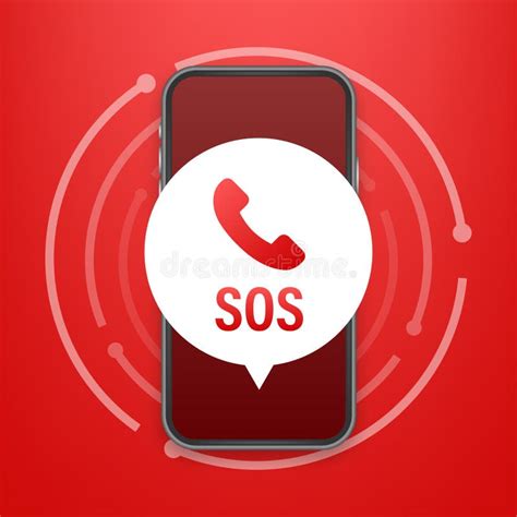 Sos Emergency Call 911 Calling A Cry For Help Vector Stock