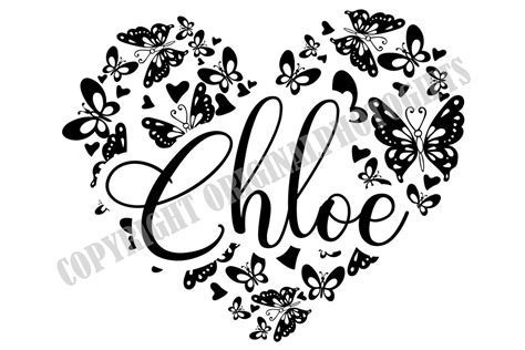 Heart Svg Chloe Svg Chloe Heart Svg Butterfly Heart Svg Etsy