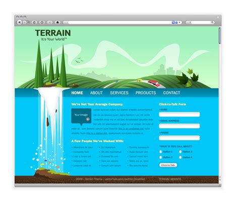 Create A Green Landscape Website In Adobe Illustrator