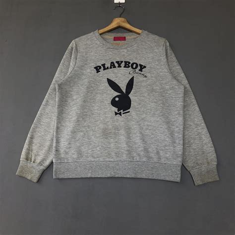 Playboy Sweatshirt Print Out Logo Pullover Jumper Depop