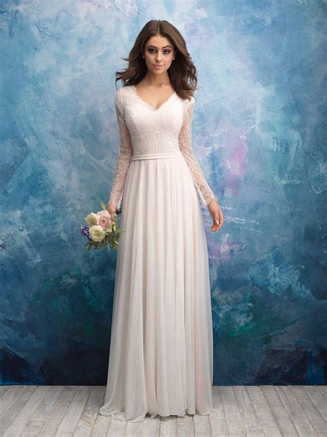 Allure Modest M605 Modest Bridal Gowns Modest Wedding Gowns Allure
