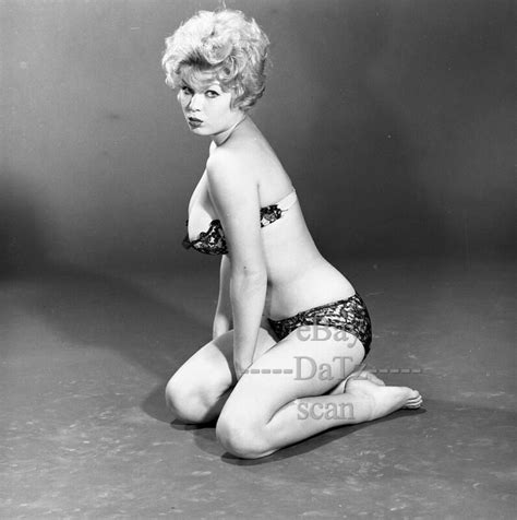 1960s Negative Busty Blonde Pin Up Girl Terry Higgins In Lace Lingerie