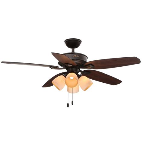 Easy installation is possible with the hunter fan 53091. Hunter Channing 52 in. Indoor New Bronze Ceiling Fan with ...