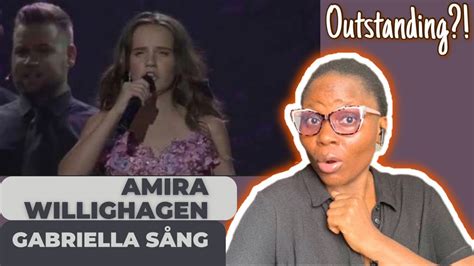 First Time Reacting To AMIRA WILLIGHAGEN GABRIELLAS SÅNG REACTION YouTube