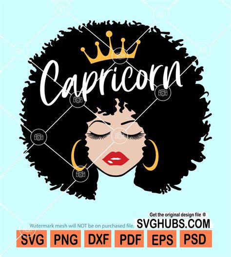 Capricon Queen Svg Capricon Horoscope Svg Files Zodiac Signs Svg